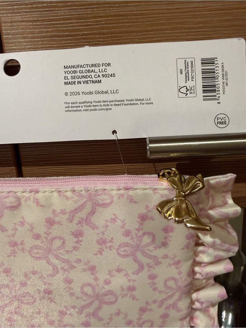 LoveShackFancy Yoobi Coquette Bow Ruffle Accessory Pouch - Picture 4 of 5